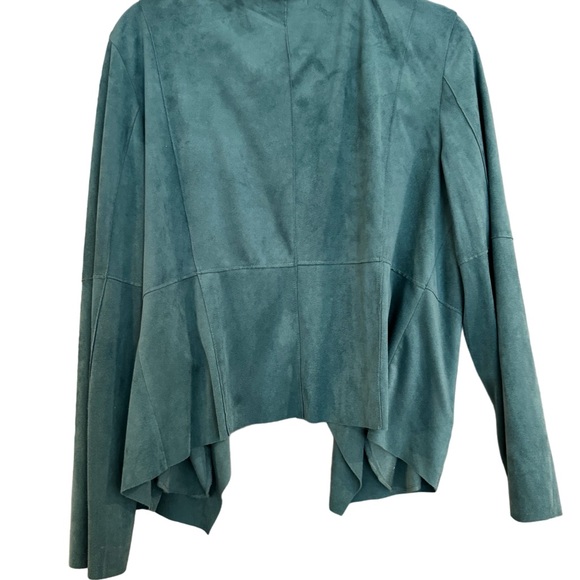 Woman’s aqua blue suede bolero jacket beautiful - Picture 2 of 5